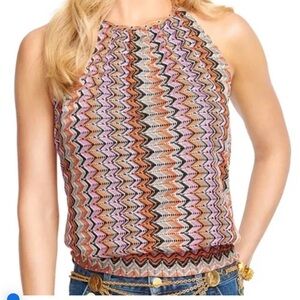 Ramy Brook Adda Zig Zag halter top SZ SM